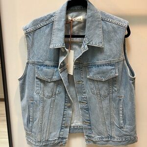 Oversized denim vest - premium denim brand